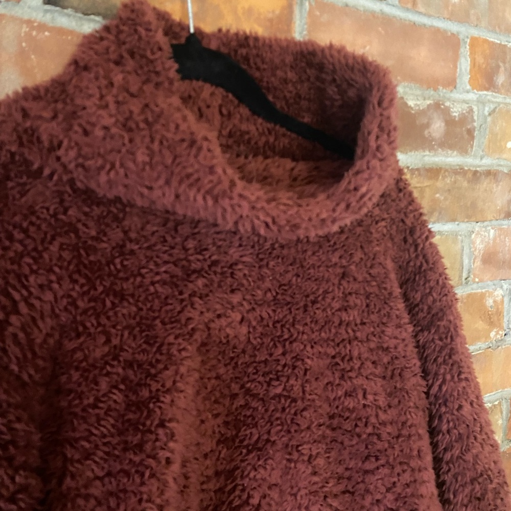 LULULEMON warm restore sherpa pullover “savannah” colour burgundy XS/S - Picture 8 of 9